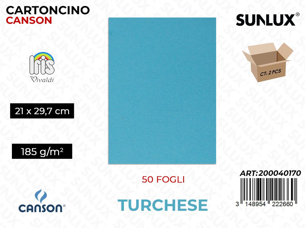 Glio Iris Vivaldi Turchese A4 185G.