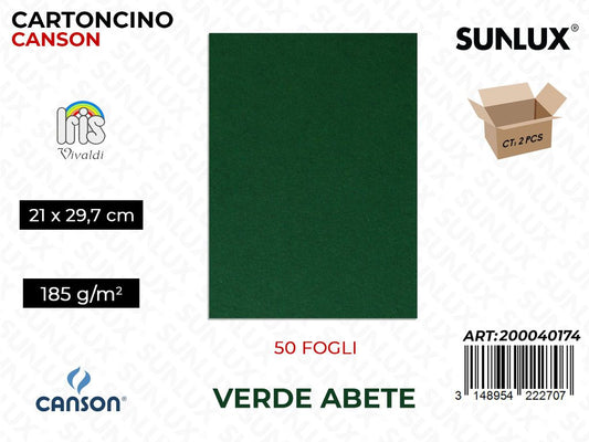 Glio Iris Vivaldi Verde Abete A4 185G.