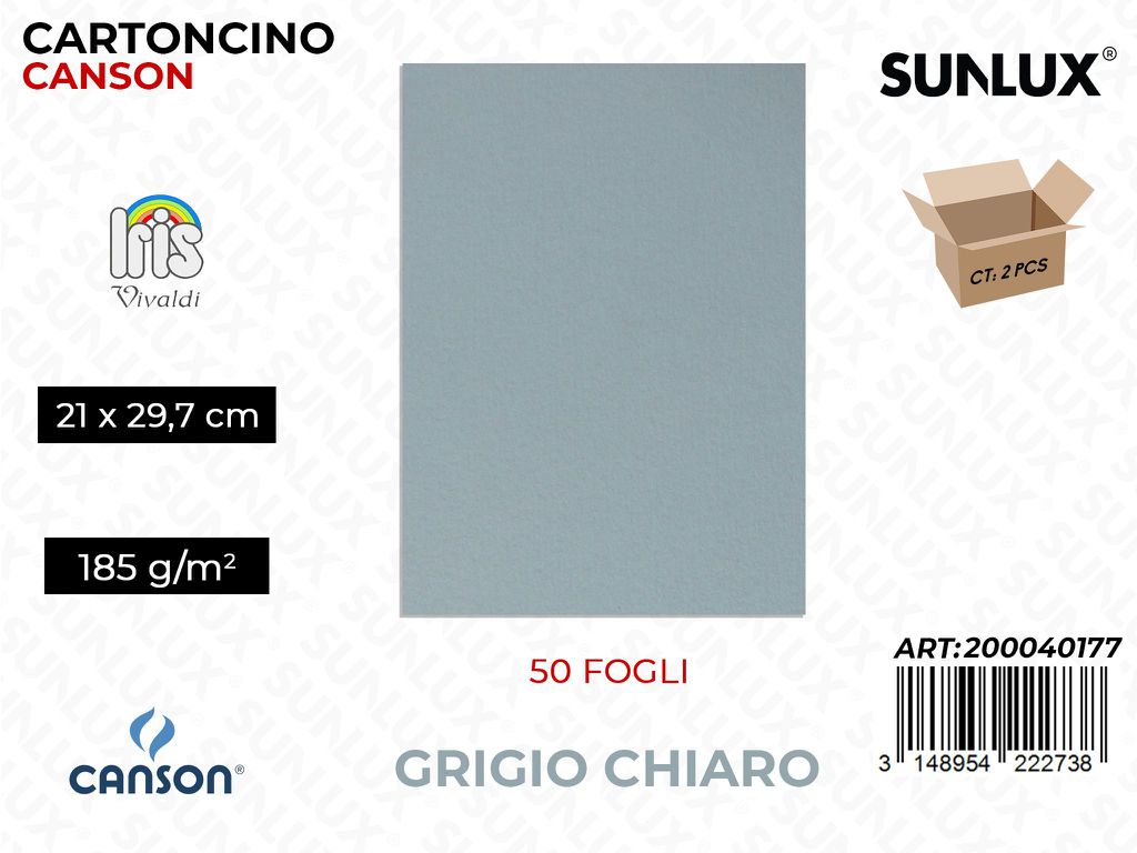 Glio Iris Vivaldi Grigio Chiaro A4 185G.