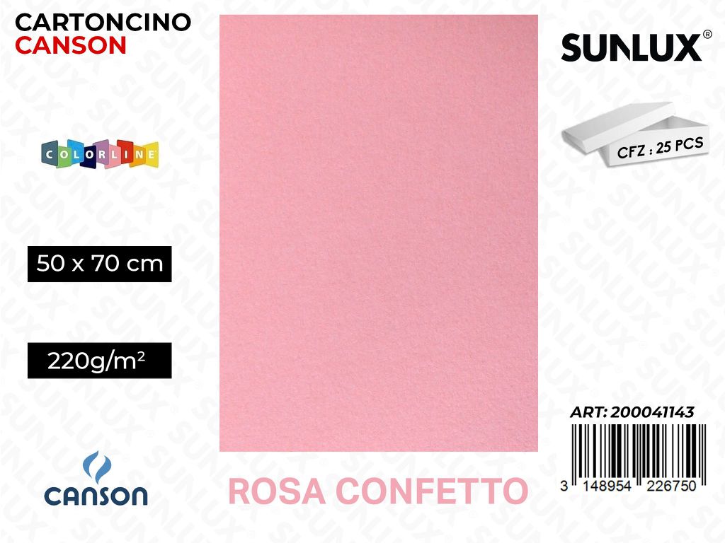 Rosa Confetto Bristol Colorline 50*70 220G