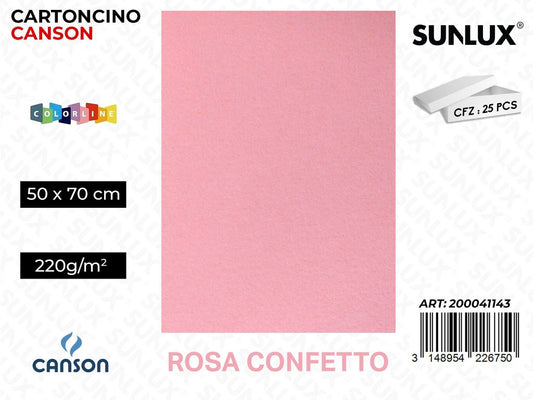 Rosa Confetto Bristol Colorline 50*70 220G