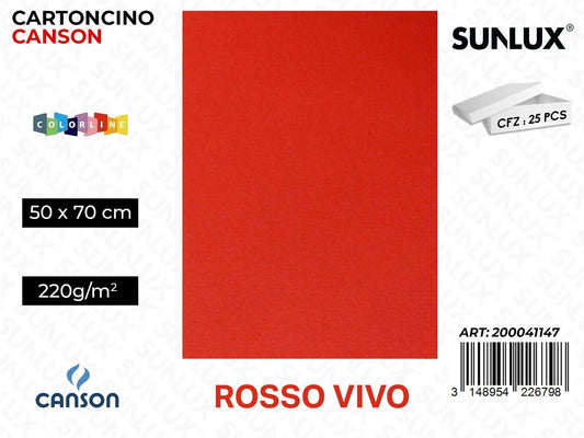 Rosso Vivo Bristol Colorline 50*70 220G