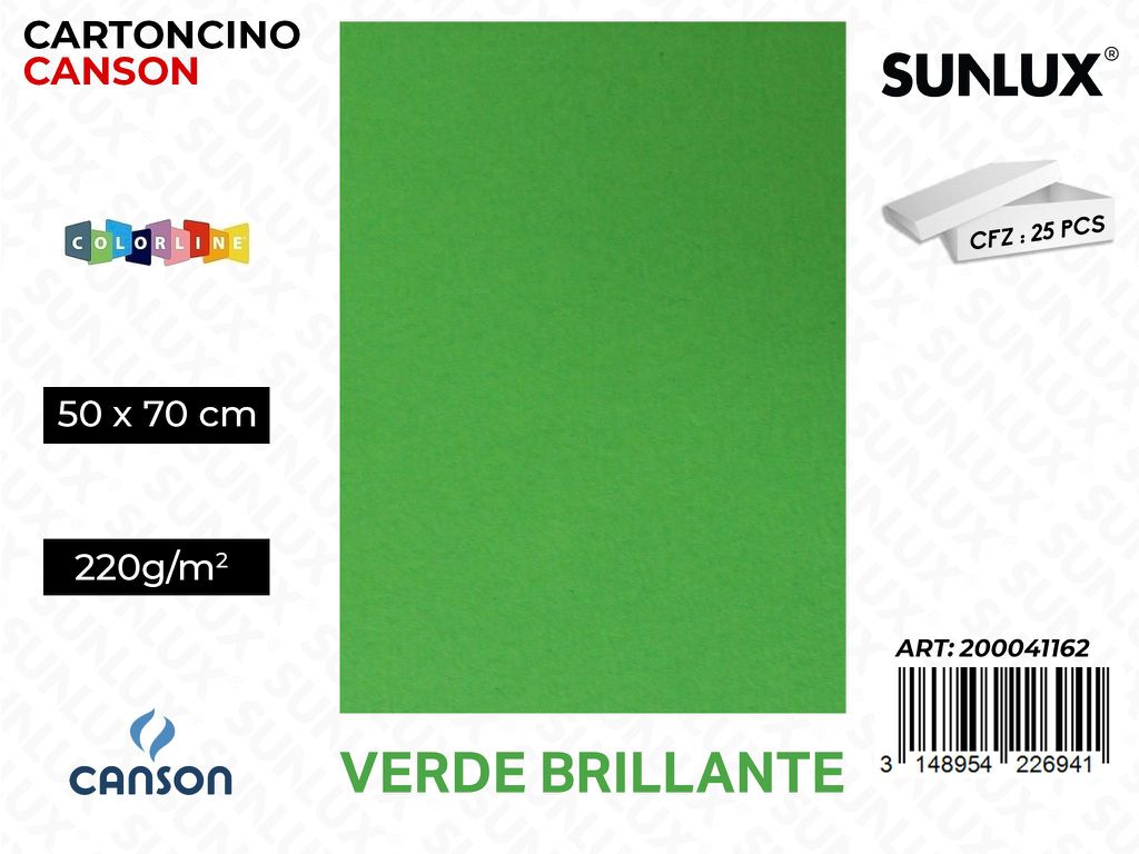 Verde Brillante Bristol Colorline 50*70 220G