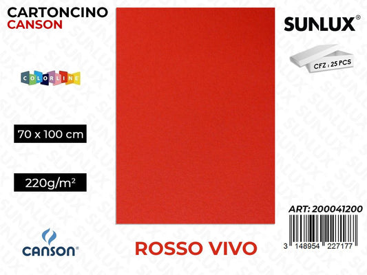Rosso Vivo Bristol Colorline 70*100 220G