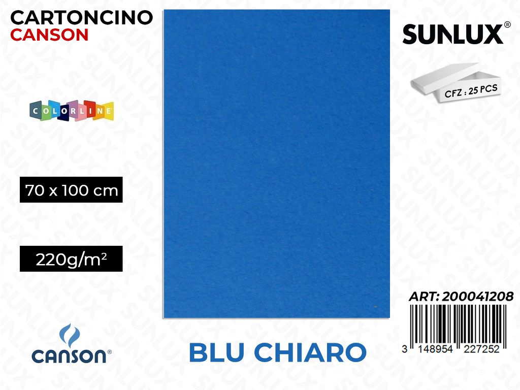 Blu Chiaro Bristol Colorline 70*100 220G