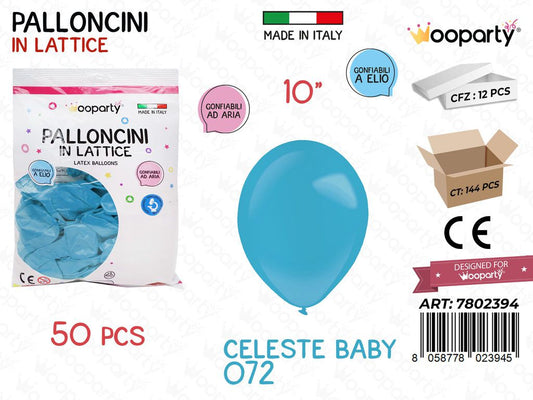 Wooparty Palloncini Lattice Cel. Baby 10 50PCS