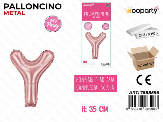 Palloncino Metal Oro Rosa 35CM Let. Y