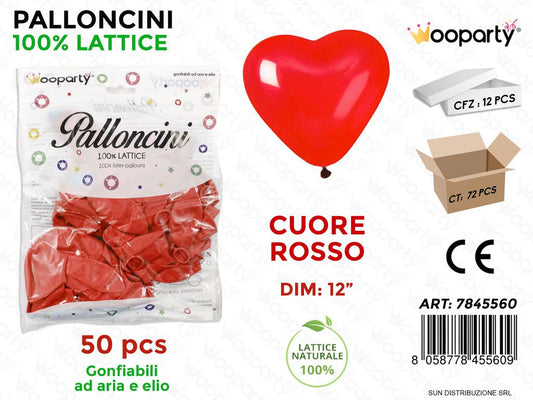 Palloncino Cuore Rosso DIM.12 50PCS