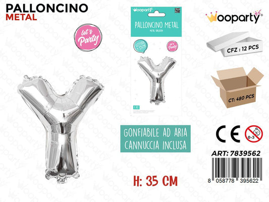 Palloncino Argento Metal 35CM L. Y