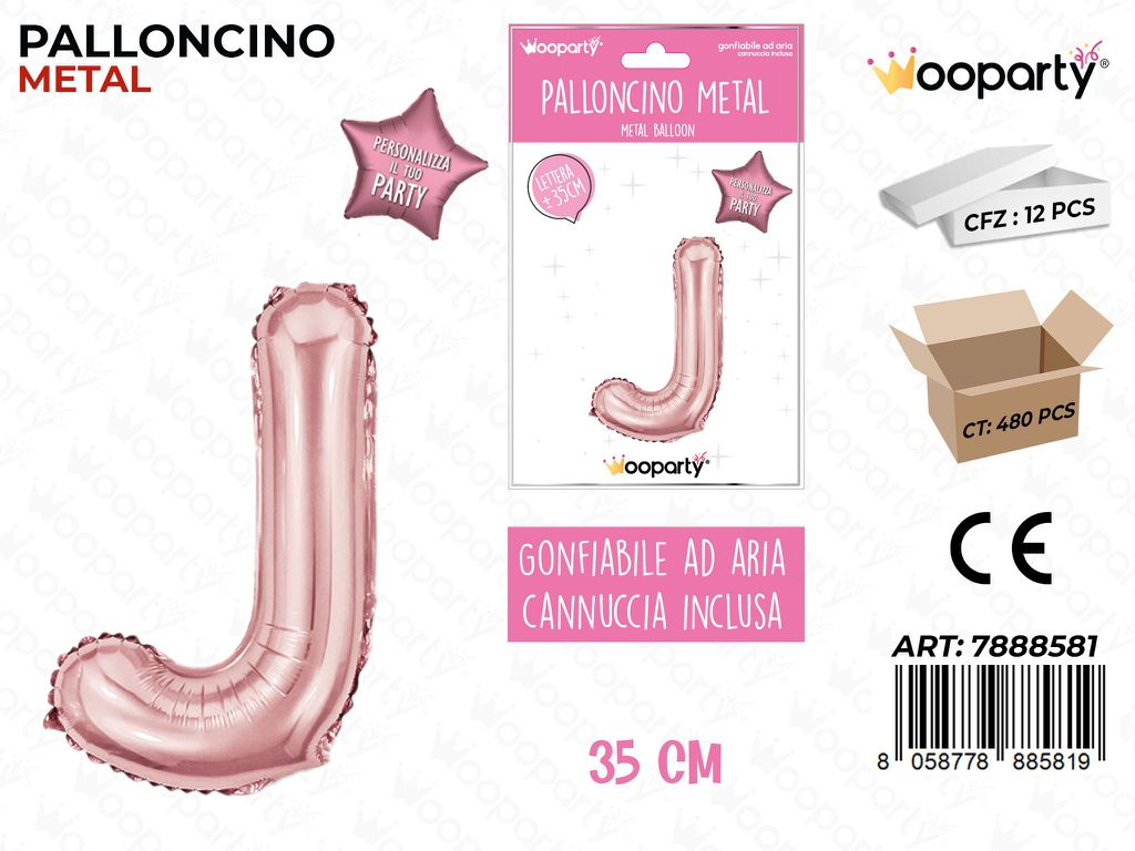 Palloncino Metal Oro Rosa 35CM Let. J