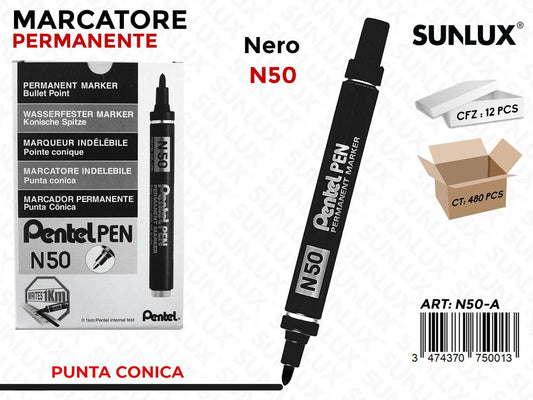 Pentel Marcatore Perm. Nero N50