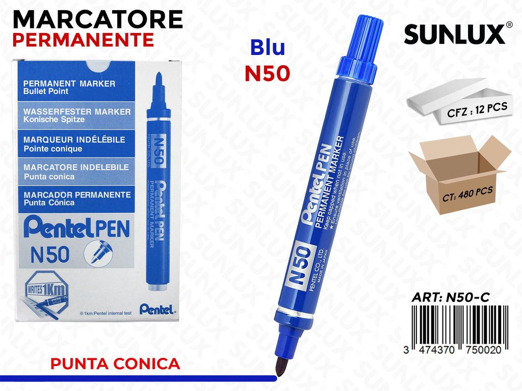 Pentel Marcatore Perm. Blu N50