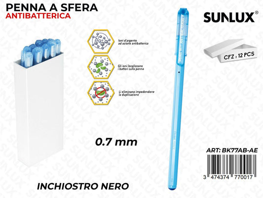 Penna a Sfera Antibatterica Nero 0.7MM