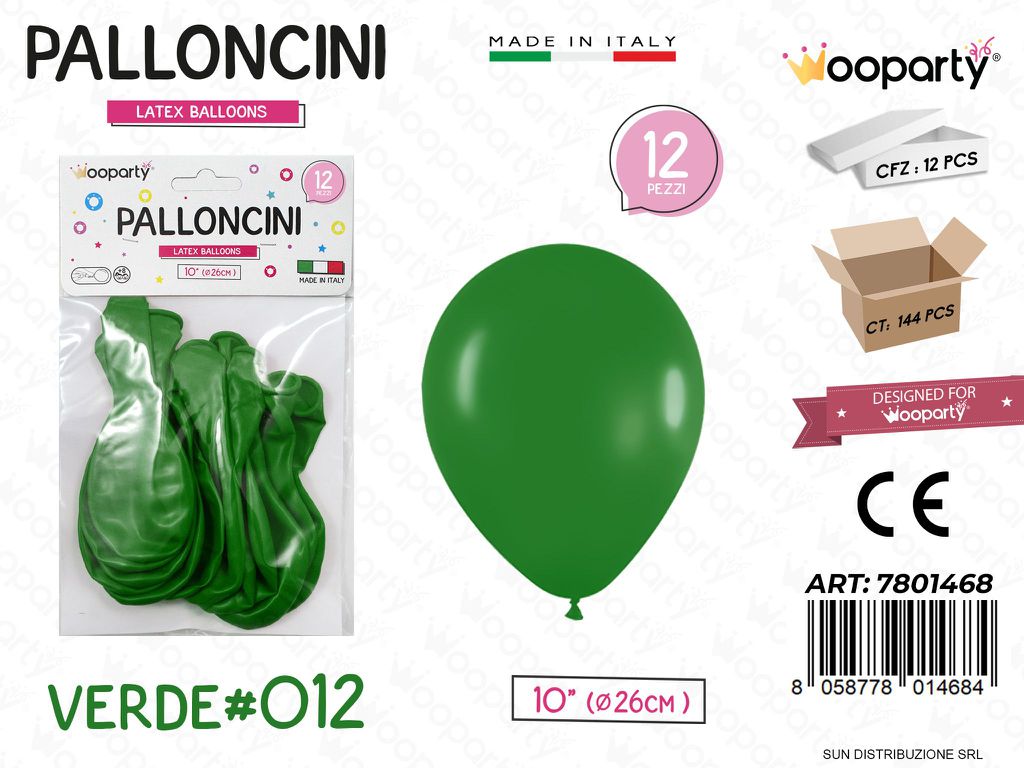 Palloncini Verde 012 10 D.26CM 12PCS
