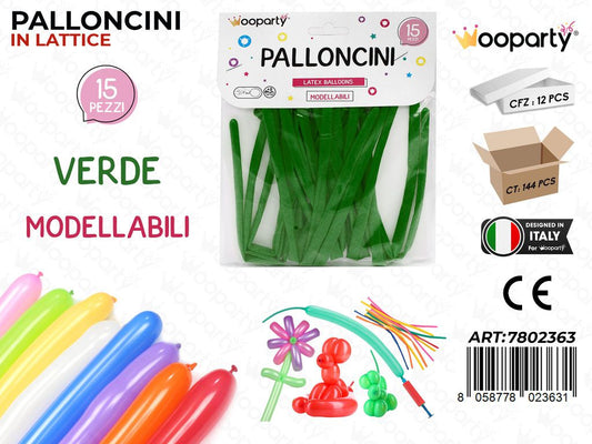 Palloncini Modellabili Verde 15PCS