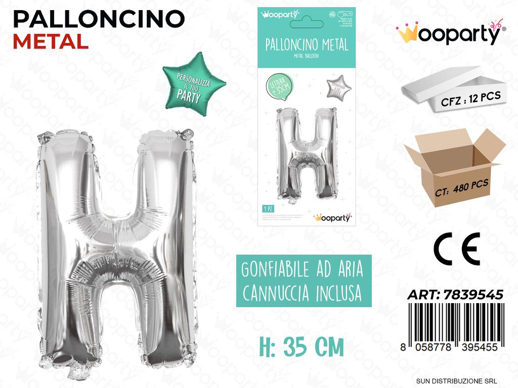 Palloncino Argento Metal 35CM L. H