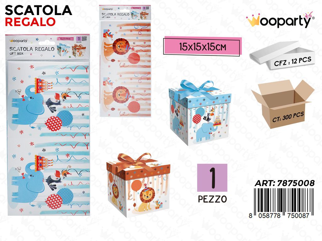 Wooparty Scatola Regalo B.compl. ASS.15*15*15CM