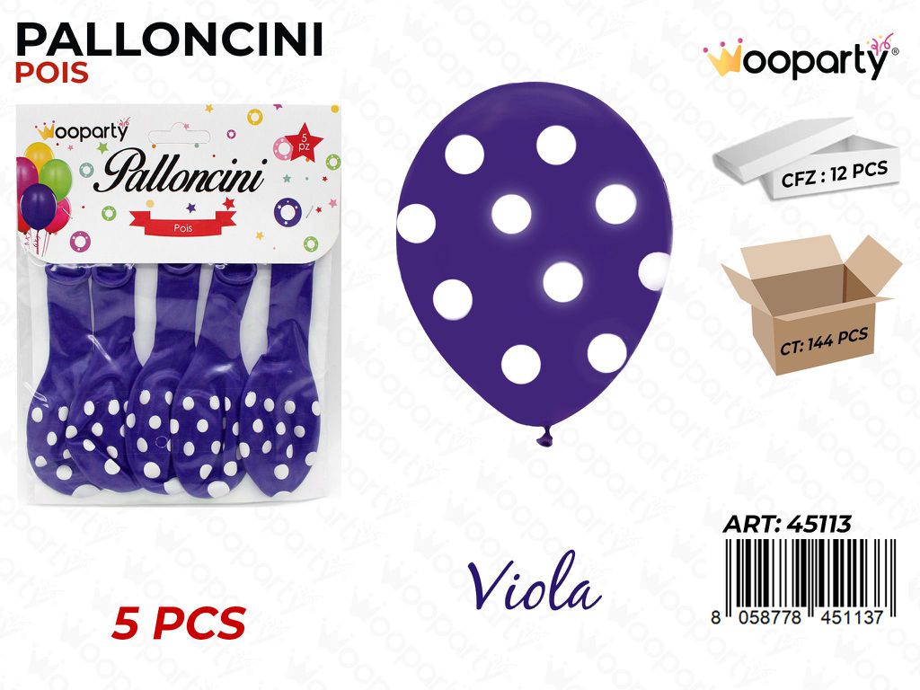 Palloncini Viola Pois 10 5PCS