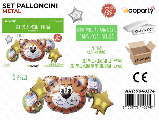 Set Palloncini Metal H. Birthday 5PCS