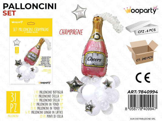 Set Palloncini Champagne 31PCS Ass.