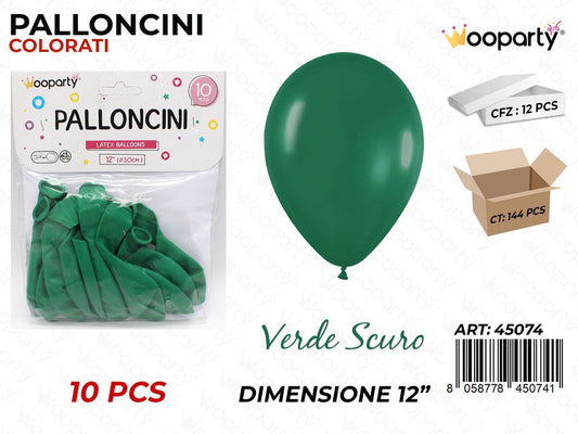 Palloncino Verde Scuro 12 10PCS