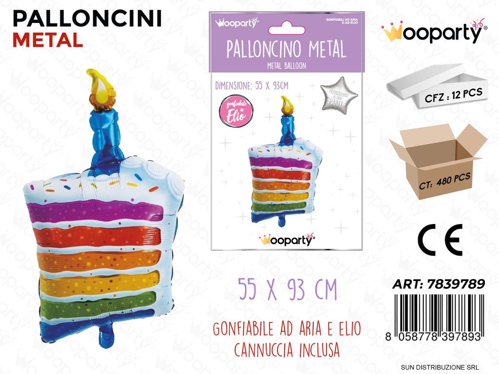 Palloncini Metal Torta 55*93CM