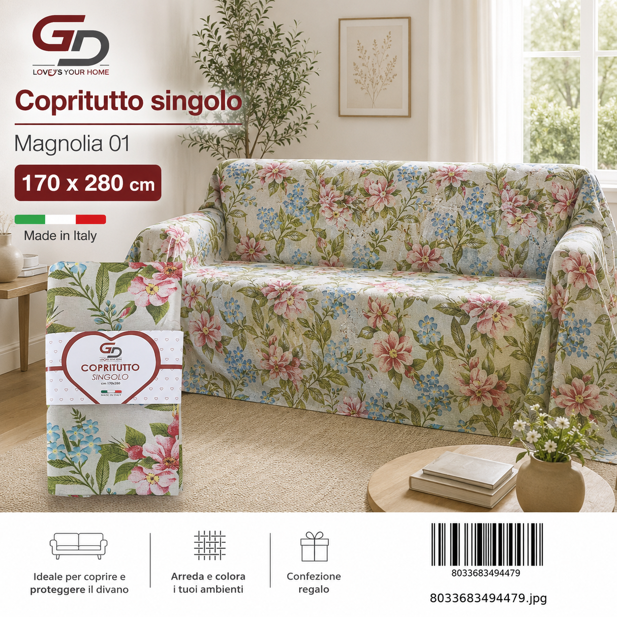 Copritutto 1P Stp 170 X 280 Cm Magnolia 01 Copritutto