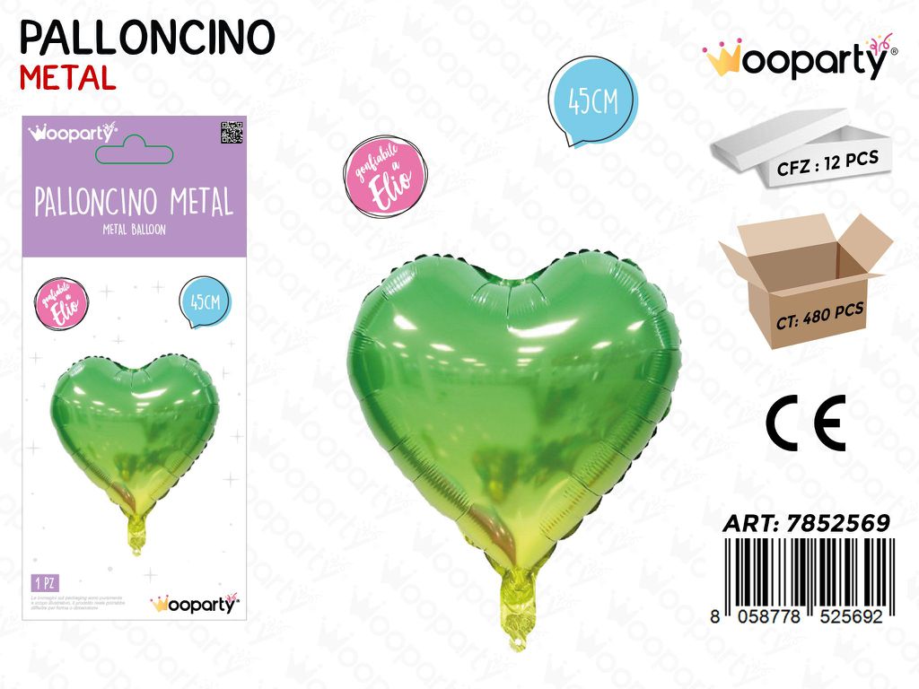 Wooparty Palloncino Metal Cuore 45CM