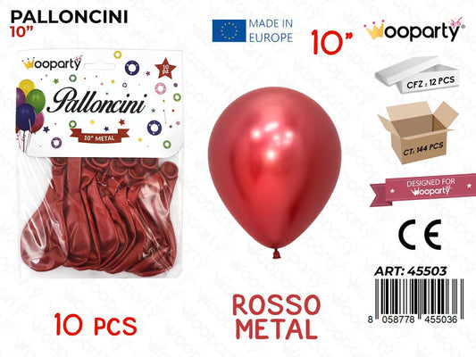 Palloncini Rosso Metal 10 10PCS