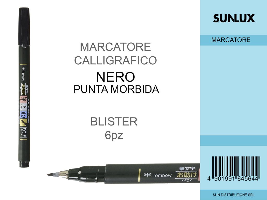 Penna Calligrafica Tombow Nero 6PCS