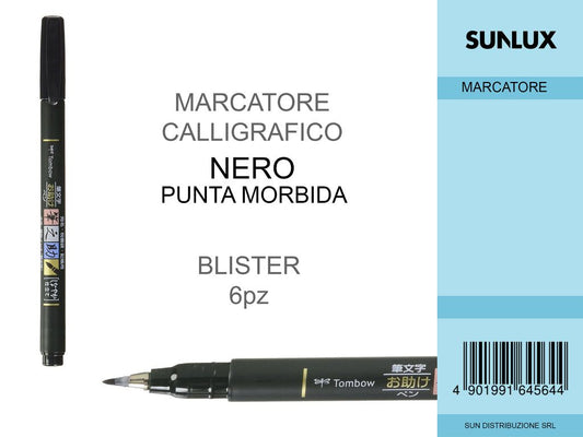 Penna Calligrafica Tombow Nero 6PCS