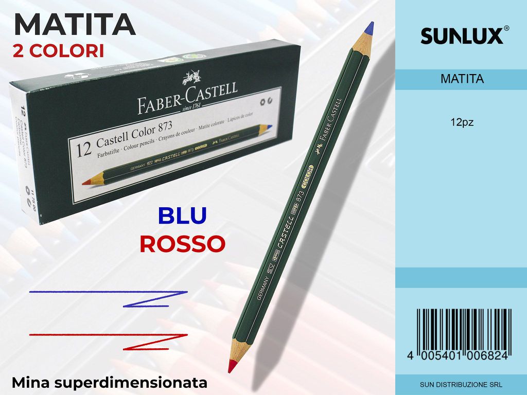 Matita Colorata Castell Color 873 Blu-rosso