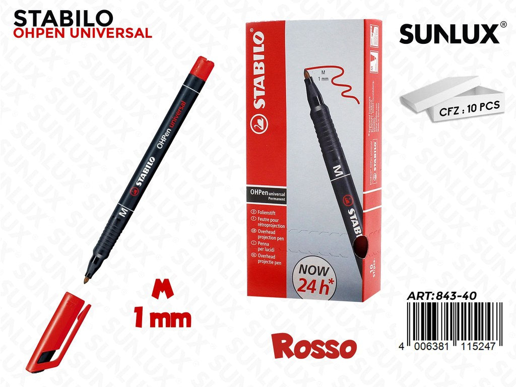 Stabilo Ohpen F Permanente Rosso 1MM