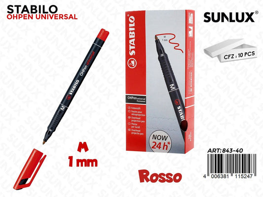 Stabilo Ohpen F Permanente Rosso 1MM
