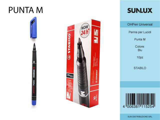 Stabilo Ohpen M Permanente Blu da 10