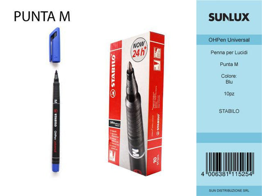 Stabilo Ohpen M Permanente Blu da 10