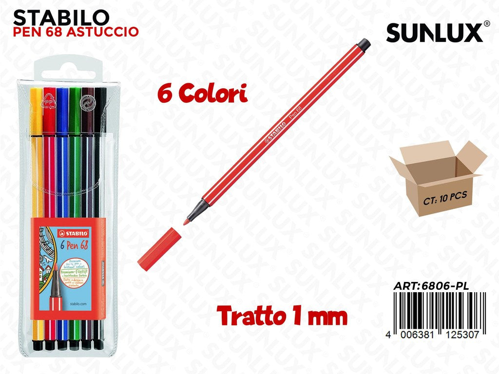 Stabilo Pen 68 Astuccio da 6PCS