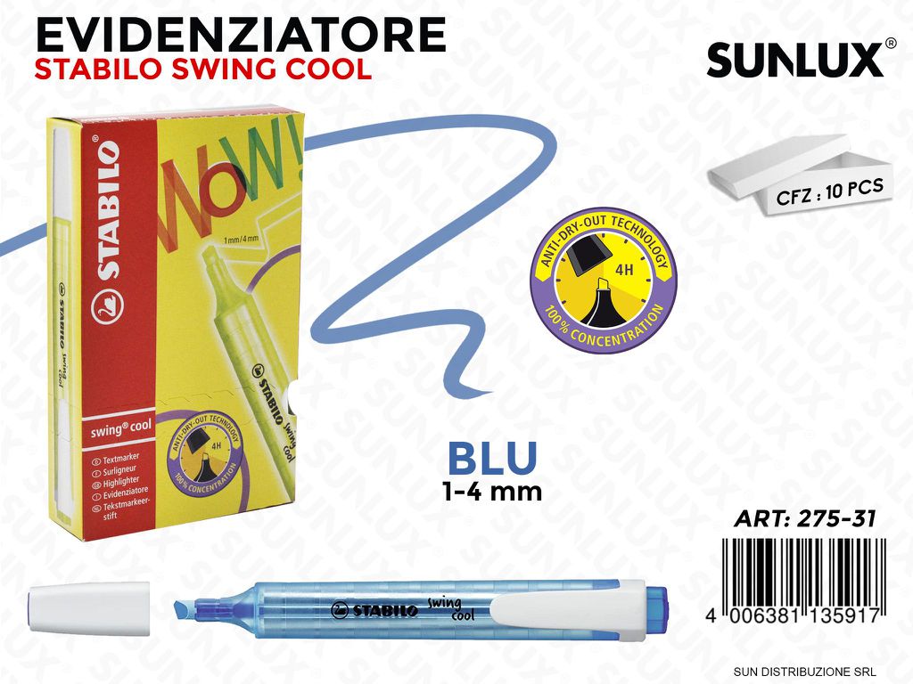 Stabilo Evi. Swing Cool Blu 1-4MM