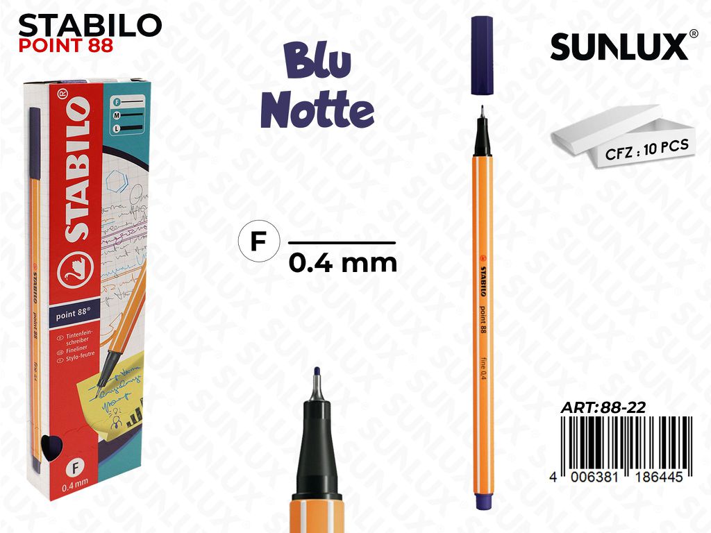 Stabilo Point 88-22 Blu Notte 0.4MM