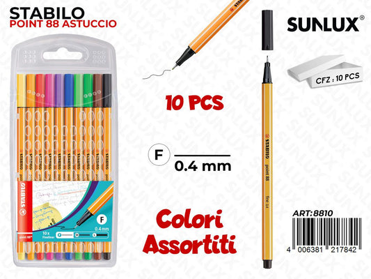 Ast. Stabilo Point 88 10COL. ASS0.4MM
