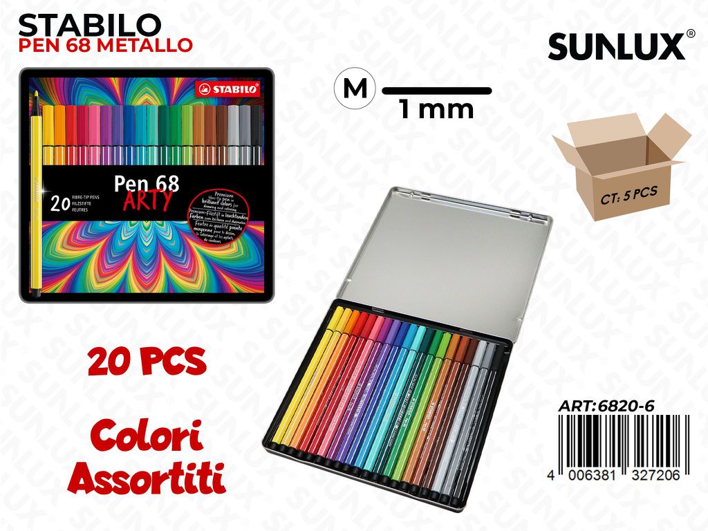 Esp. Metallo Stabilo Pen 68 Arty 20COL.