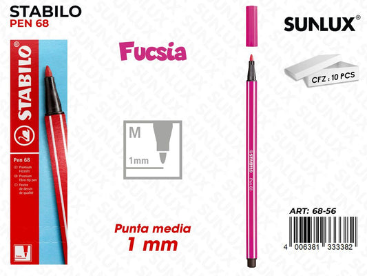 Stabilo Pen 68 Punta M Fucsia
