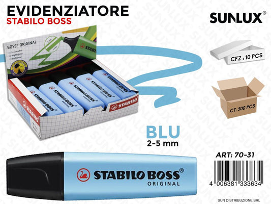 Evidenziatore Stabilo Boss Blu