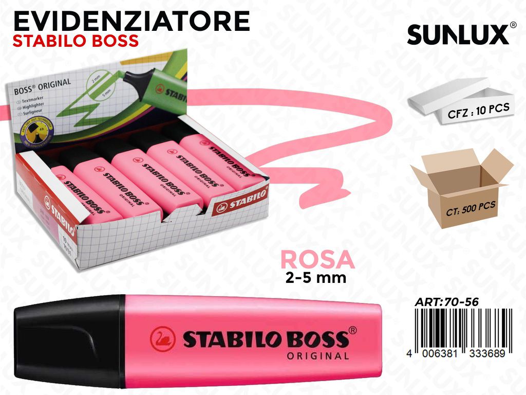 Evidenziatori Stabilo Boss Rosa 2-5MM