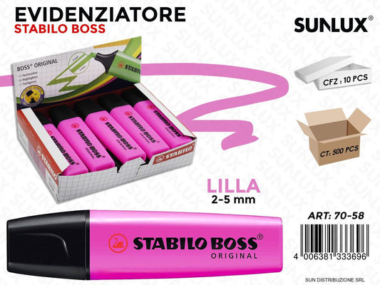 Evidenziatore Stabilo Boss Lilla
