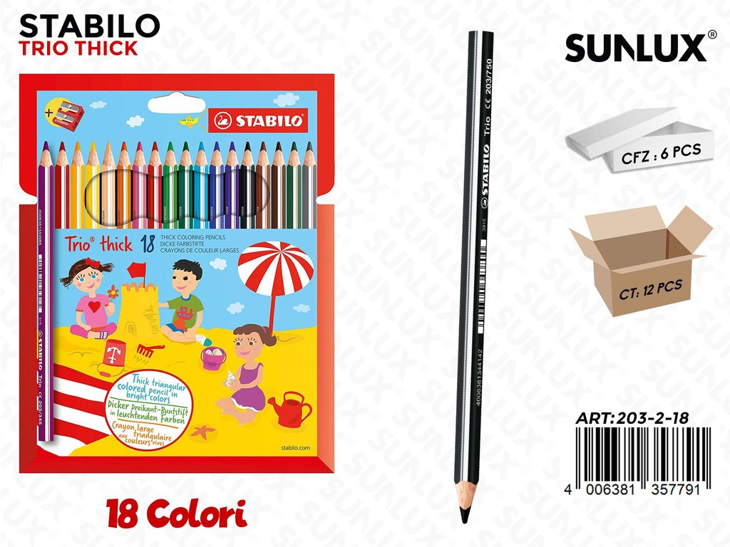 Stabilo Trio Matita Color 18 Col.temp