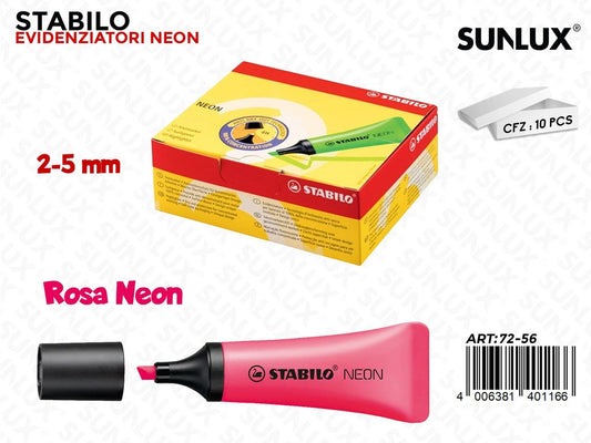 Evidenziatore Stabilo Rosa Neon 2-5MM