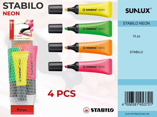 Stabilo Neon Ast. da 4 Pcs Ass.