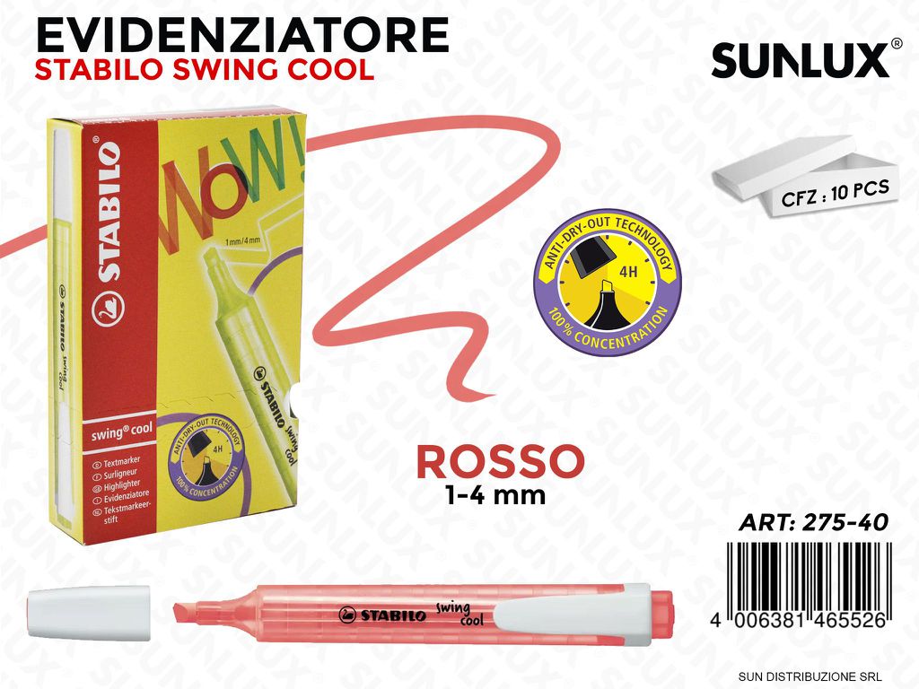 Stabilo Evi. Swing Cool Rosso 1-4MM