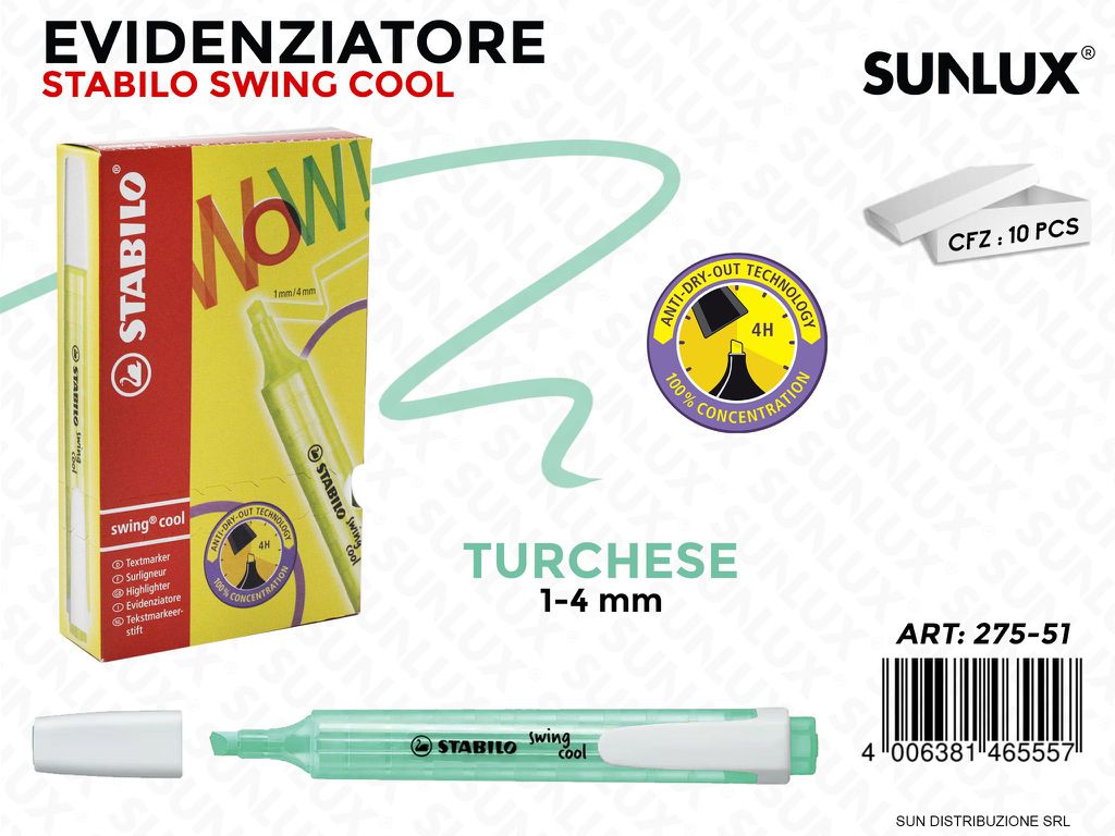 Stabilo Evi. Swing Cool Turchese 1-4MM